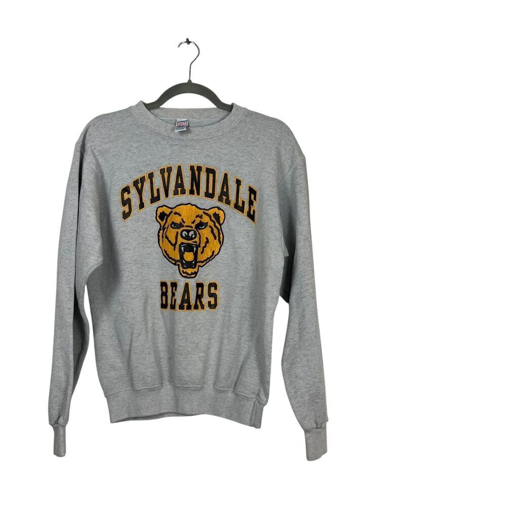 Soffe Sweatshirt Unisex Small Gray Crewneck 90s Vintage Sports Graphic Bears